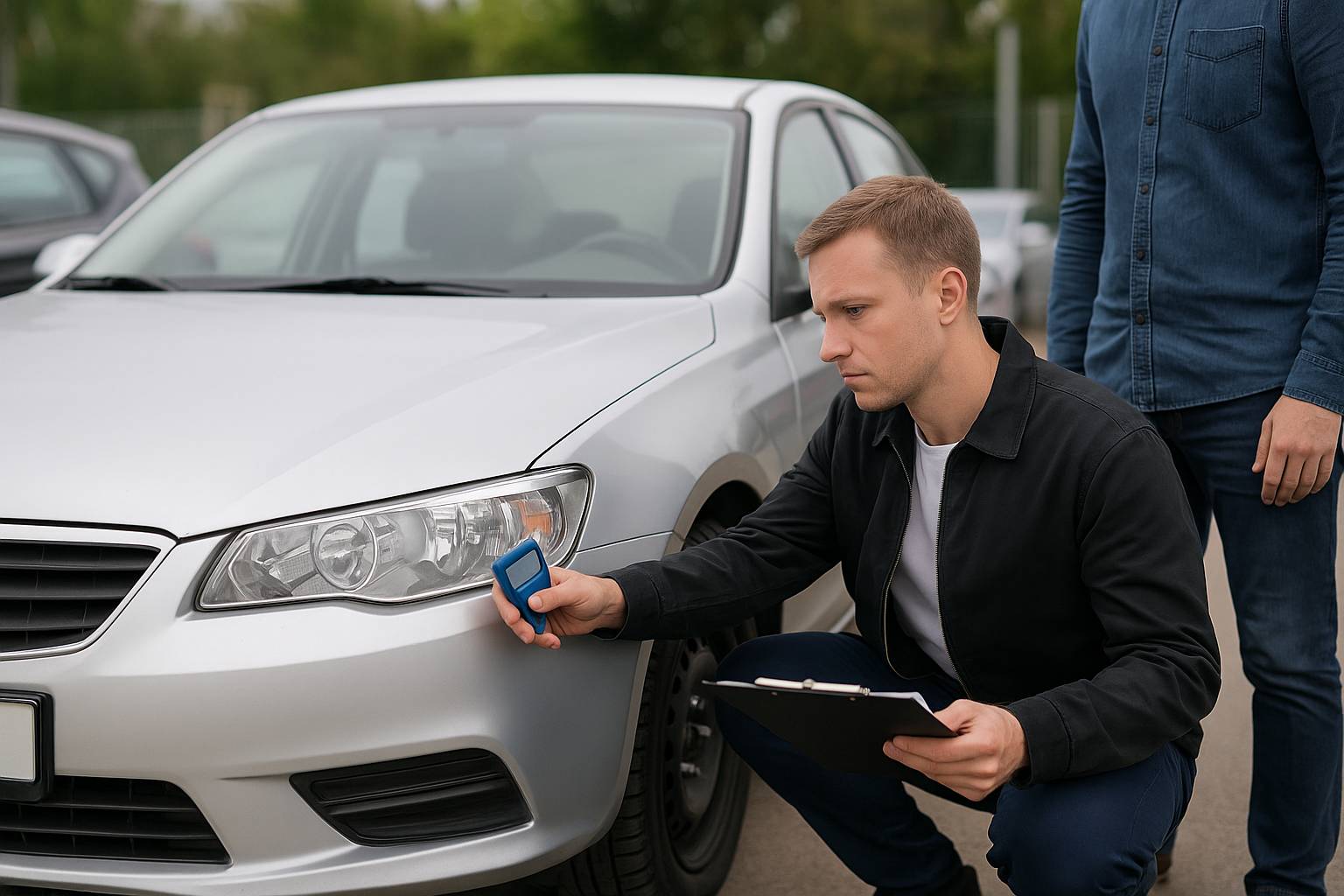 Professional car inspection exterior